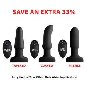 3pc Swell Inflatable and Vibrating Plug Set