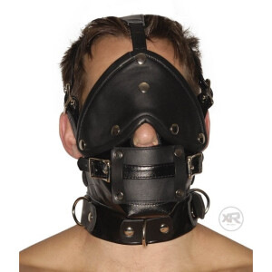 Strict Leather Premium Muzzle with Blindfold and Gags